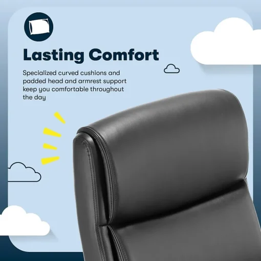 Serta Office Chairs<Comfort Ergo Ergonomic Bonded Leather Swivel Executive Chair, Black (CCHR10016B)