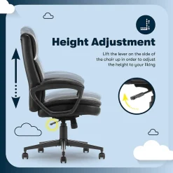Serta Office Chairs<Comfort Ergo Ergonomic Bonded Leather Swivel Executive Chair, Black (CCHR10016B)