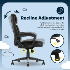 Serta Office Chairs<Comfort Ergo Ergonomic Bonded Leather Swivel Executive Chair, Black (CCHR10016B)