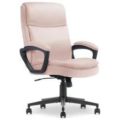 Serta Office Chairs<Comfort Ergo Ergonomic Velvet Fabric Swivel Executive Chair, Pink (CCHR10016D)