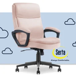 Serta Office Chairs<Comfort Ergo Ergonomic Velvet Fabric Swivel Executive Chair, Pink (CCHR10016D)