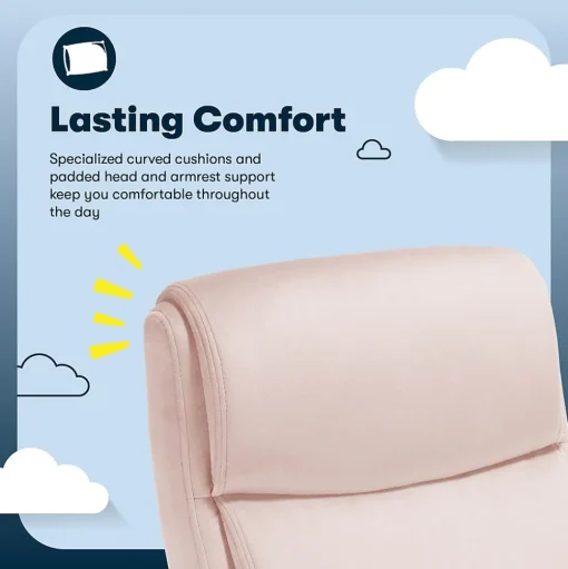 Serta Office Chairs<Comfort Ergo Ergonomic Velvet Fabric Swivel Executive Chair, Pink (CCHR10016D)