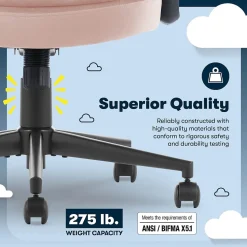 Serta Office Chairs<Comfort Ergo Ergonomic Velvet Fabric Swivel Executive Chair, Pink (CCHR10016D)
