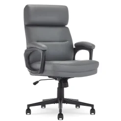 Serta Office Chairs<Comfort Ergonomic Bonded Leather Swivel Executive Chair, Gray (CHR10130C)