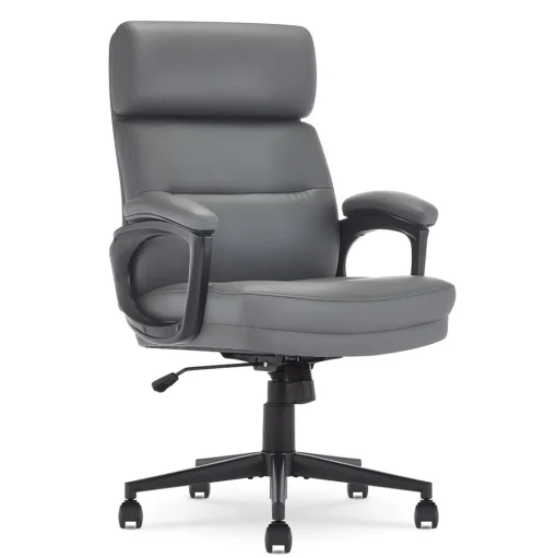 Serta Office Chairs<Comfort Ergonomic Bonded Leather Swivel Executive Chair, Gray (CHR10130C)