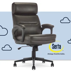 Serta Office Chairs<Comfort Ergonomic Bonded Leather Swivel Executive Chair, Brown (CHR10130B)