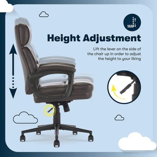 Serta Office Chairs<Comfort Ergonomic Bonded Leather Swivel Executive Chair, Brown (CHR10130B)