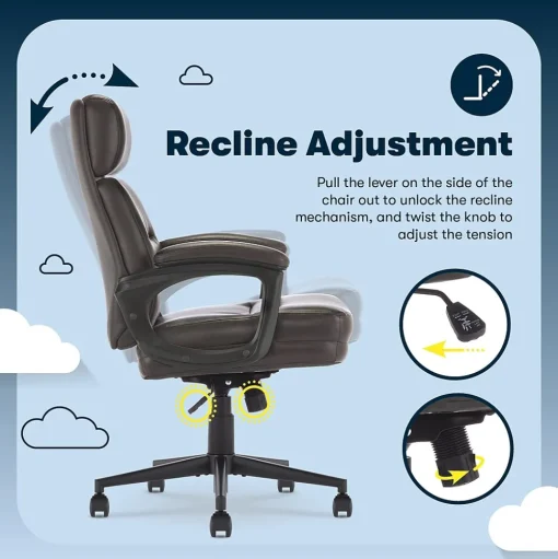 Serta Office Chairs<Comfort Ergonomic Bonded Leather Swivel Executive Chair, Brown (CHR10130B)