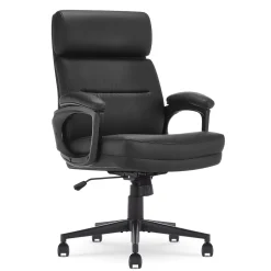 Serta Office Chairs<Comfort Ergonomic Bonded Leather Swivel Executive Chair, Black (CHR10130A)