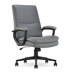 Serta Office Chairs<Comfort Modern Ergonomic Bonded Leather Swivel Executive Chair, Gray (CHR10132C)