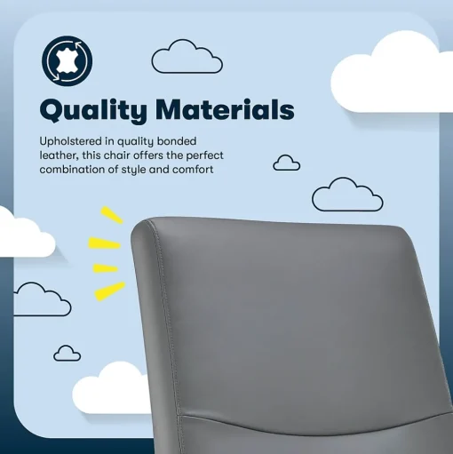 Serta Office Chairs<Comfort Modern Ergonomic Bonded Leather Swivel Executive Chair, Gray (CHR10132C)