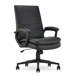 Serta Office Chairs<Comfort Modern Ergonomic Bonded Leather Swivel Executive Chair, Black (CHR10132A)