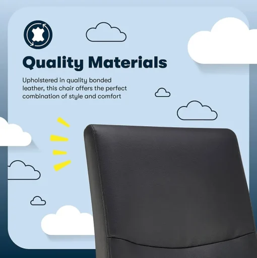 Serta Office Chairs<Comfort Modern Ergonomic Bonded Leather Swivel Executive Chair, Black (CHR10132A)