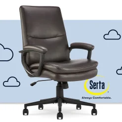 Serta Office Chairs<Comfort Modern Ergonomic Bonded Leather Swivel Executive Chair, Brown (CHR10132B)