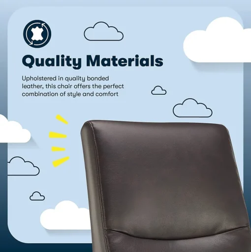 Serta Office Chairs<Comfort Modern Ergonomic Bonded Leather Swivel Executive Chair, Brown (CHR10132B)