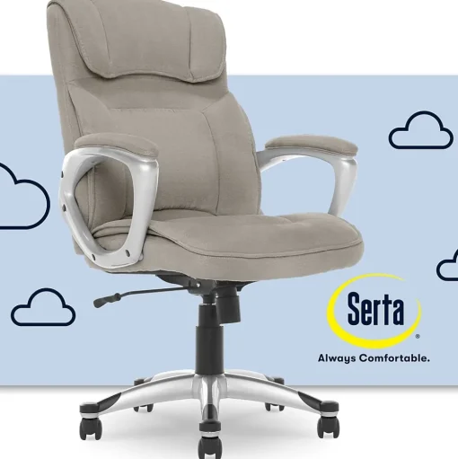 Serta Office Chairs<Cyrus Ergonomic Fabric Swivel Executive Chair, Glacial Gray (47910)