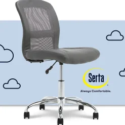 Serta Ergonomic Chairs<Essentials Armless Ergonomic Bonded Leather/Mesh Swivel Task Chair, (48740A)