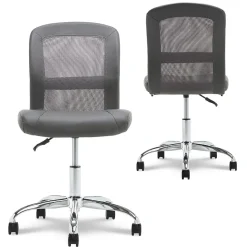 Serta Ergonomic Chairs<Essentials Armless Ergonomic Bonded Leather/Mesh Swivel Task Chair, (48740A)