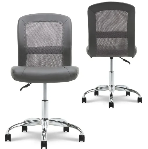 Serta Ergonomic Chairs<Essentials Armless Ergonomic Bonded Leather/Mesh Swivel Task Chair, (48740A)