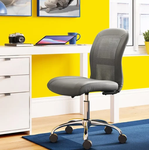 Serta Ergonomic Chairs<Essentials Armless Ergonomic Bonded Leather/Mesh Swivel Task Chair, (48740A)