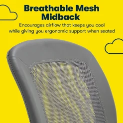 Serta Ergonomic Chairs<Essentials Armless Ergonomic Bonded Leather/Mesh Swivel Task Chair, (48740A)