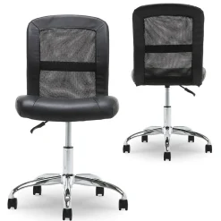 Serta Ergonomic Chairs<Essentials Armless Ergonomic Bonded Leather/Mesh Swivel Task Chair, (48740)