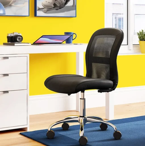 Serta Ergonomic Chairs<Essentials Armless Ergonomic Bonded Leather/Mesh Swivel Task Chair, (48740)