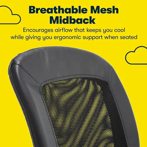 Serta Ergonomic Chairs<Essentials Armless Ergonomic Bonded Leather/Mesh Swivel Task Chair, (48740)
