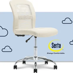 Serta Ergonomic Chairs<Essentials Armless Ergonomic Bonded Leather/Mesh Swivel Task Chair, (48740B)