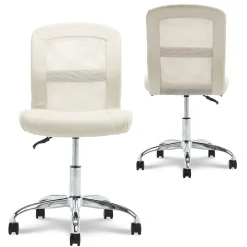 Serta Ergonomic Chairs<Essentials Armless Ergonomic Bonded Leather/Mesh Swivel Task Chair, (48740B)