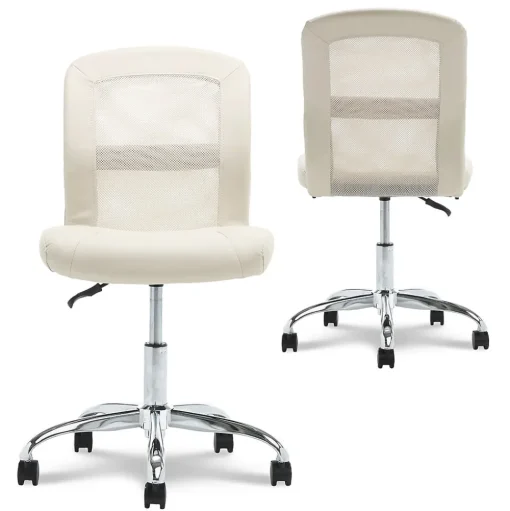 Serta Ergonomic Chairs<Essentials Armless Ergonomic Bonded Leather/Mesh Swivel Task Chair, (48740B)