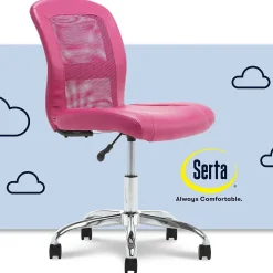 Serta Ergonomic Chairs<Essentials Armless Ergonomic Bonded Leather/Mesh Swivel Task Chair, (48740E)