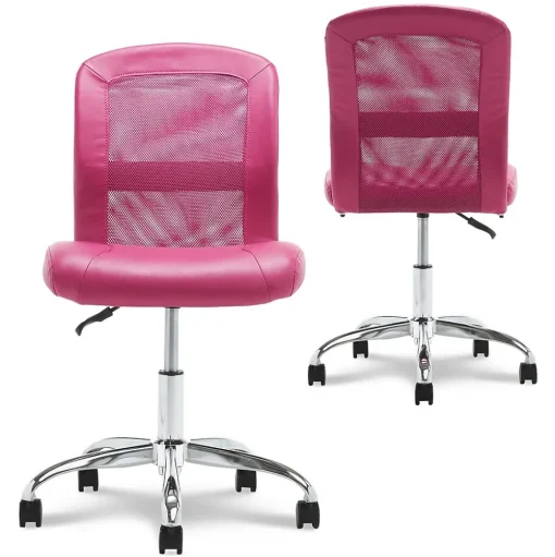 Serta Ergonomic Chairs<Essentials Armless Ergonomic Bonded Leather/Mesh Swivel Task Chair, (48740E)