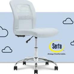 Serta Ergonomic Chairs<Essentials Armless Ergonomic Bonded Leather/Mesh Swivel Task Chair, (48740D)