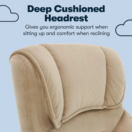 Serta Office Chairs<Executive Office Chair, Microfiber, Light Beige, Seat Size: 20.75''W x 19.5"D, Back Size: 20.25"W x 26.50"H (CHR200002)