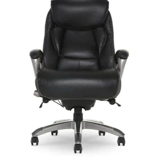 Serta Office Chairs<Launtner Bonded Leather Executive Office Chair with Smart Layers Technology, Opportunity Gray/Black (44942A)