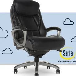 Serta Office Chairs<Launtner Bonded Leather Executive Office Chair with Smart Layers Technology, Opportunity Gray/Black (44942A)