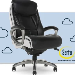 Serta Office Chairs<Lautner Ergonomic Bonded Leather Swivel Executive Chair, Black/Cream (44942)