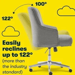 Serta Office Chairs<Leighton Fabric Home Office Chair, Medium Gray (48445)