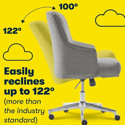 Serta Office Chairs<Leighton Fabric Home Office Chair, Medium Gray (48445)