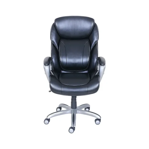Serta Office Chairs<My Fit Ergonomic Bonded Leather Swivel Executive Chair, Black (CHR100014)