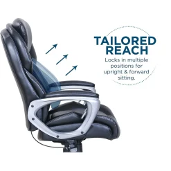 Serta Office Chairs<My Fit Ergonomic Bonded Leather Swivel Executive Chair, Black (CHR100014)