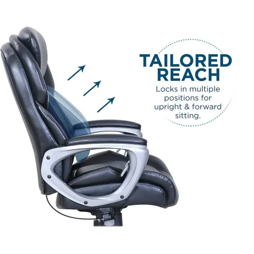 Serta Office Chairs<My Fit Ergonomic Bonded Leather Swivel Executive Chair, Black (CHR100014)