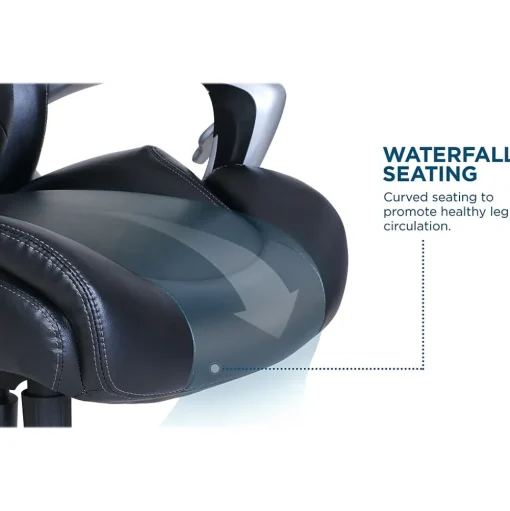Serta Office Chairs<My Fit Ergonomic Bonded Leather Swivel Executive Chair, Black (CHR100014)
