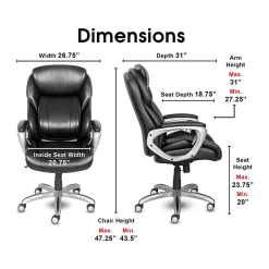 Serta Office Chairs<My Fit Ergonomic Bonded Leather Swivel Executive Chair, Black (CHR100014)