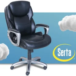 Serta Office Chairs<My Fit Ergonomic Bonded Leather Swivel Executive Chair, Black (CHR100015)