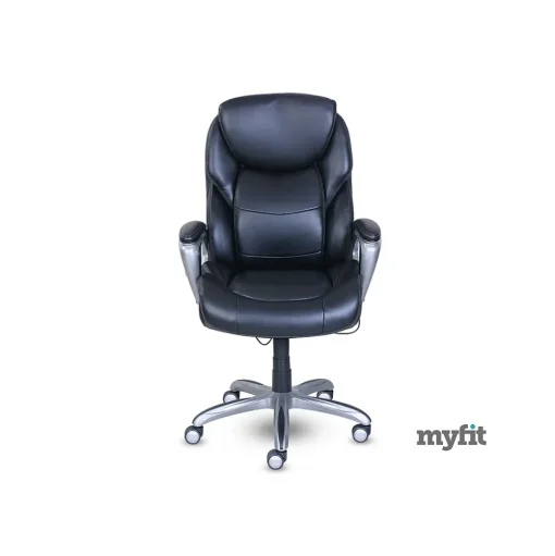 Serta Office Chairs<My Fit Ergonomic Bonded Leather Swivel Executive Chair, Black (CHR100015)