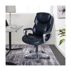 Serta Office Chairs<My Fit Ergonomic Bonded Leather Swivel Executive Chair, Black (CHR100015)