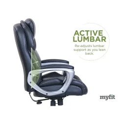 Serta Office Chairs<My Fit Ergonomic Bonded Leather Swivel Executive Chair, Black (CHR100015)