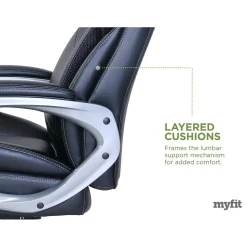 Serta Office Chairs<My Fit Ergonomic Bonded Leather Swivel Executive Chair, Black (CHR100015)